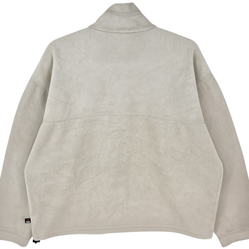 Vintage Timberland 90's Cream Brown Quarter Zip Fleece Jumper Size L