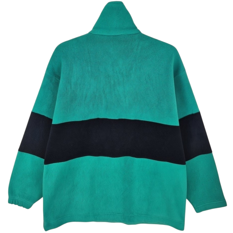 Vintage Jerzees 90's Green Quarter Zip Fleece Jumper Size L