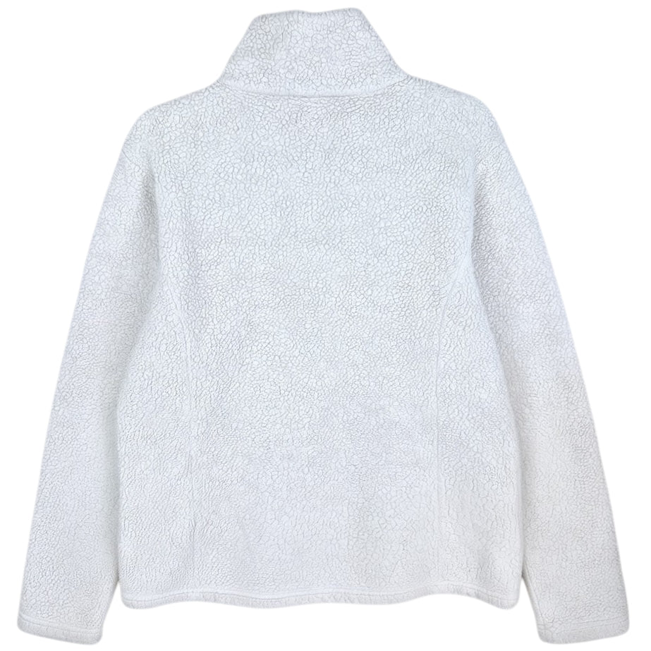 Patagonia Womens White Quarter Zip Sherpa Fleece Jumper Size L