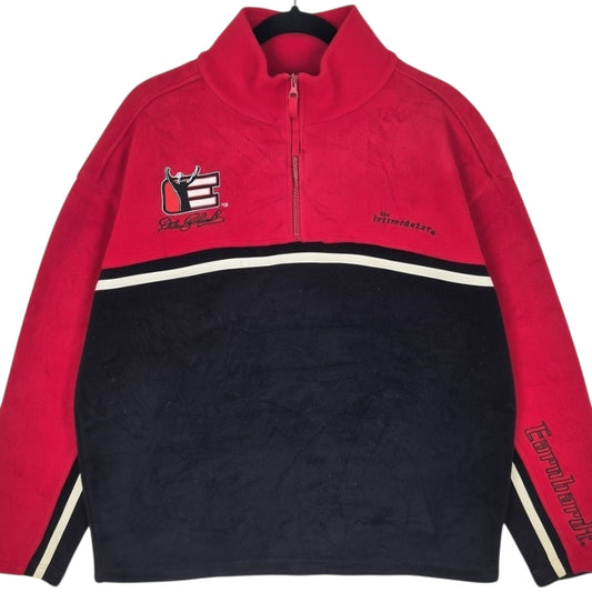 Vintage NASCAR Dale Earnhardt Jr Black & Red Fleece Zip Jumper Size L