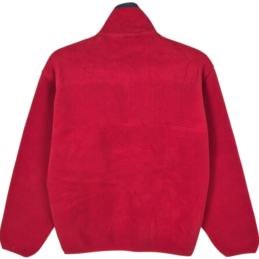 Vintage Patagonia 90's Red Quarter Button Fleece Jumper Size S