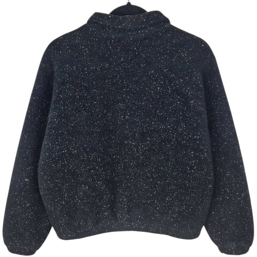 Vintage Woolrich 90's Womens Black USA Made Fleece Zip Jumper Size S