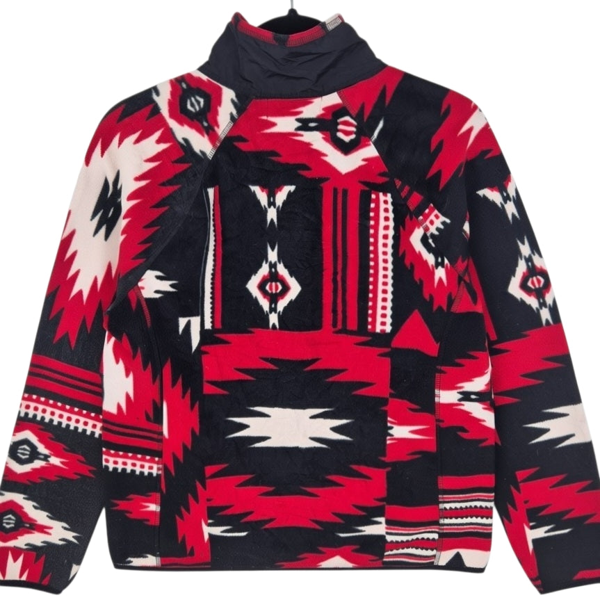 Ralph Lauren Green Label Womens Black & Red Fleece Zip Jumper Size L
