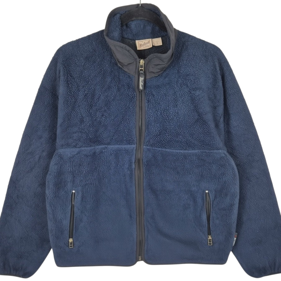 Vintage Woolrich 90's Dark Blue Fleece Zip Jumper Size M
