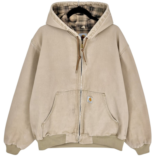 Vintage Carhartt 90's Light Brown Heavy Denim Jacket Size L