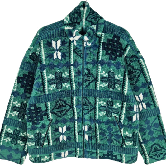 Vintage Colmar Sportswear 90's Green Fleece Zip Jumper Size L