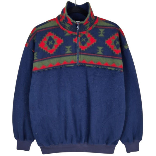 Vintage Great Canadian Rugged Wear 90's Dark Blue Fleece Jumper Size M