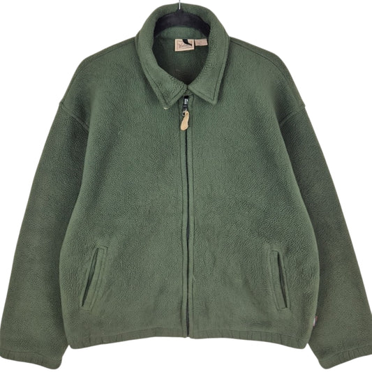 Vintage Woolrich 90's Green USA Made Fleece Zip Jacket Size L