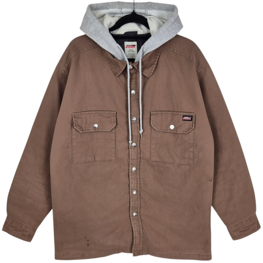 Dickies Brown Padded Button Jacket Size M