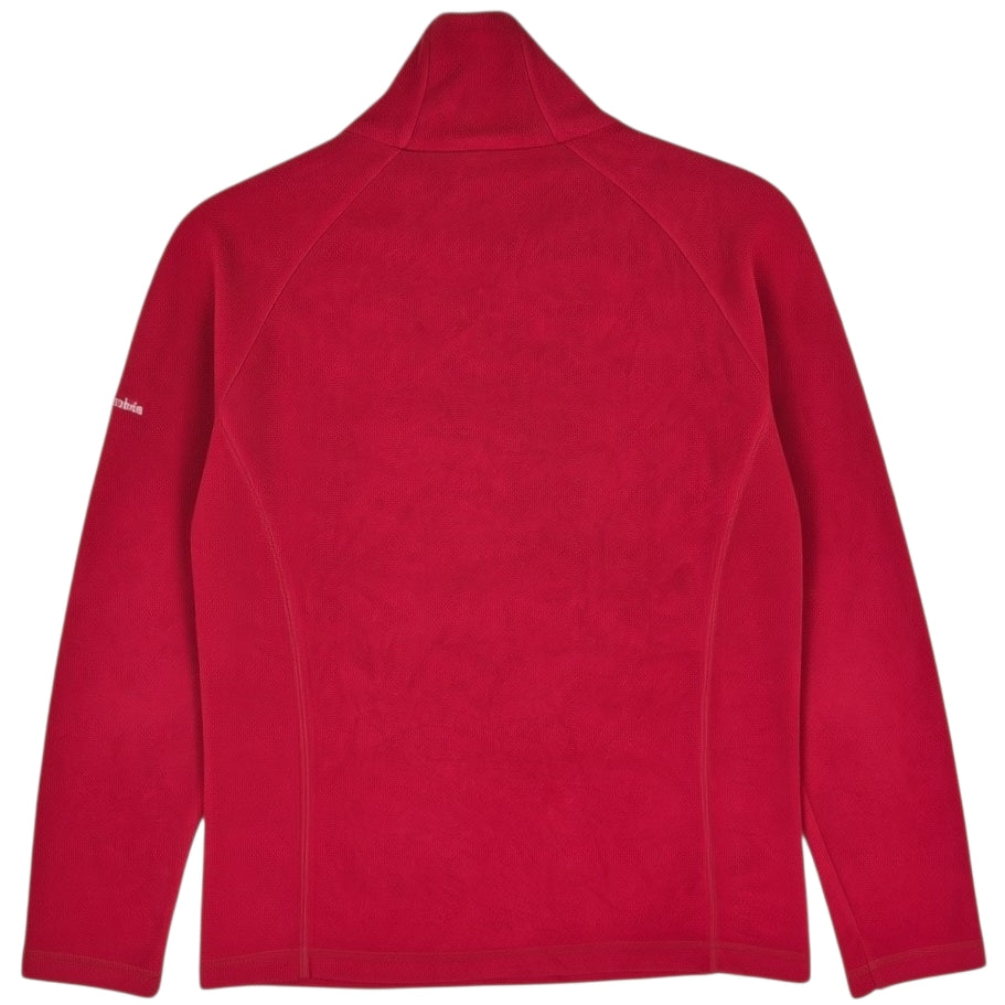Columbia Wisconsin Badgers Womens Red Quarter Zip Fleece Jumper Size S
