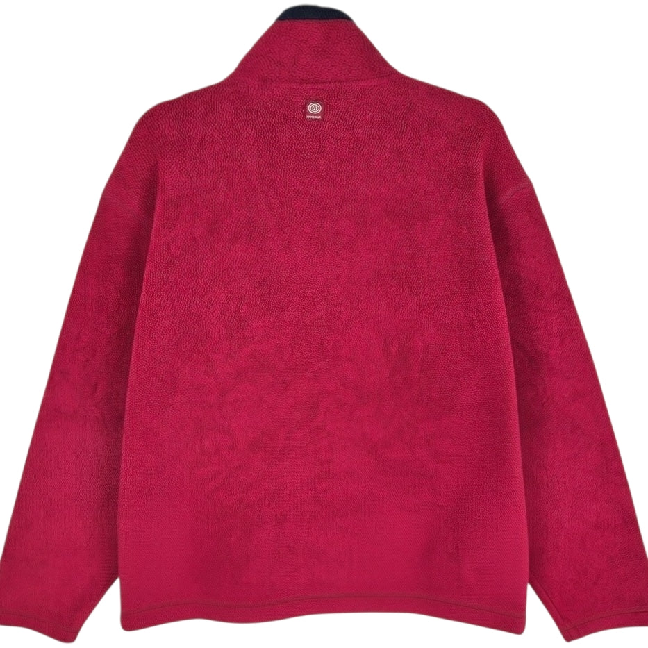 Vintage Nautica Jeans 90's Red Quarter Zip Fleece Jumper Size M