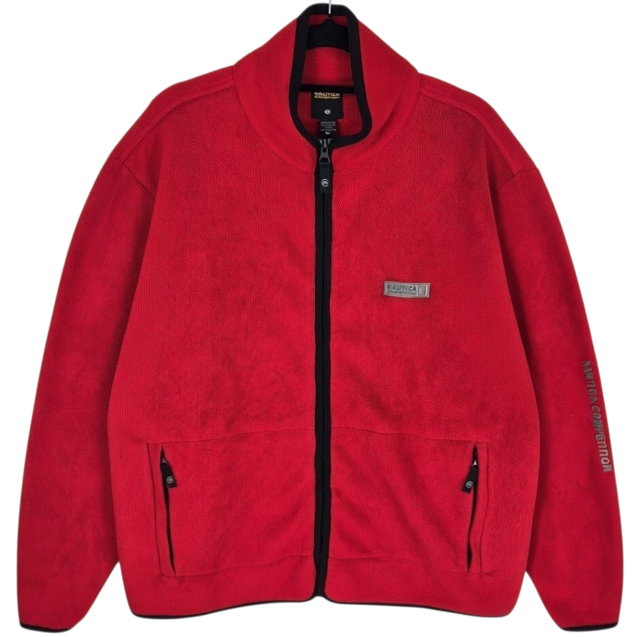 Vintage Nautica Competition 90's Red USA Made Fleece Zip Jumper Size M