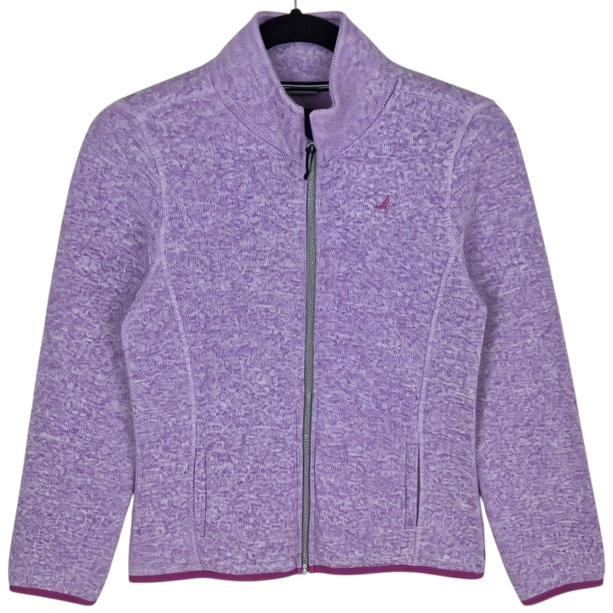 Nautica Womens Purple Fleece Zip Jumper Size S