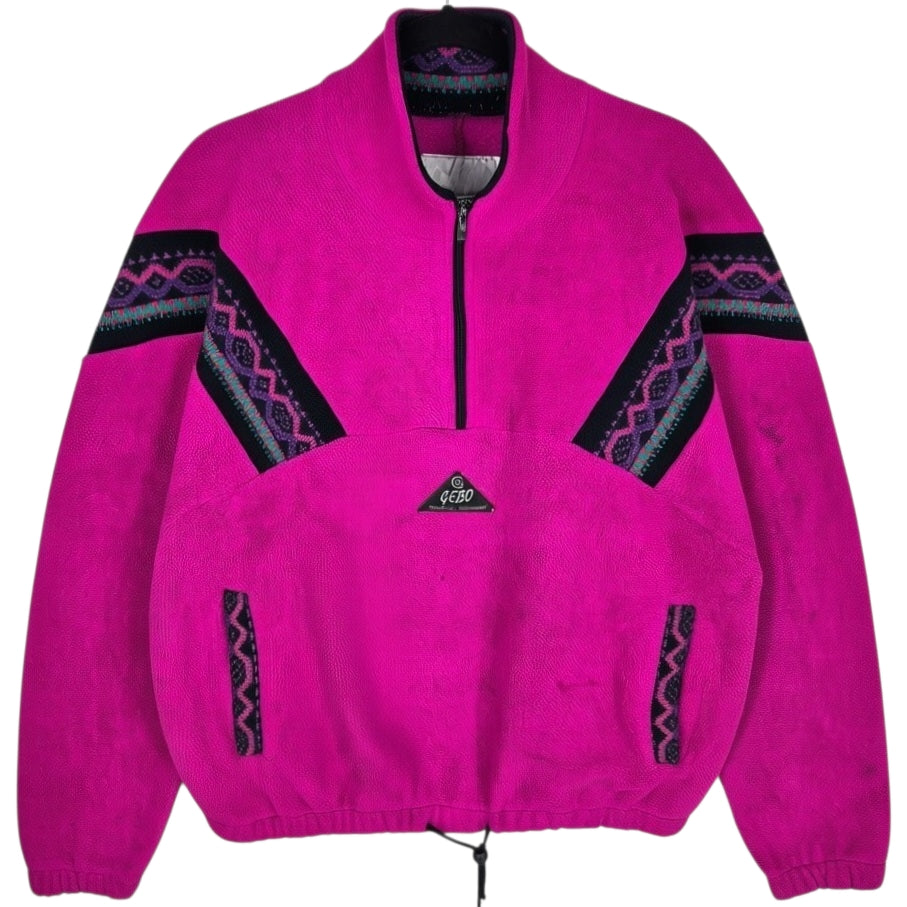 Vintage Gebo Technical Equipment 80's Magenta Fleece Jumper Size L