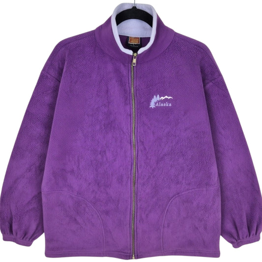 Vintage Tipsy 80's Purple Alaska USA Made Fleece Zip Jumper Size L