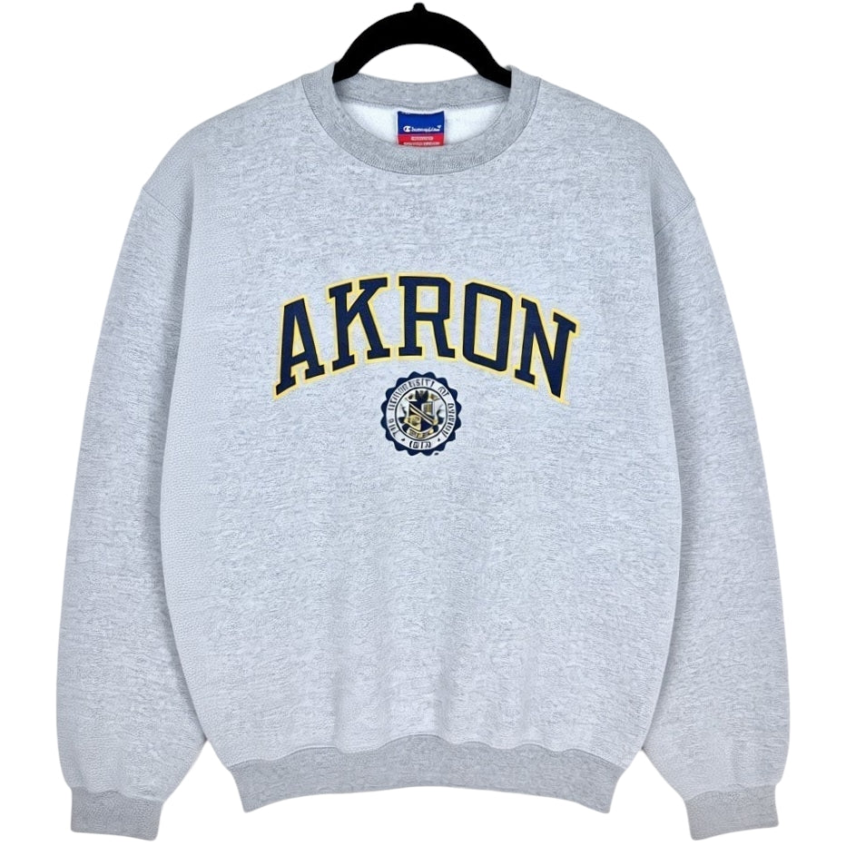 Champion University of Akron Light Grey Crewneck Sweater Size S
