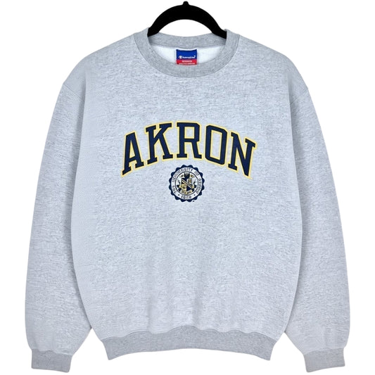 Champion University of Akron Light Grey Crewneck Sweater Size S