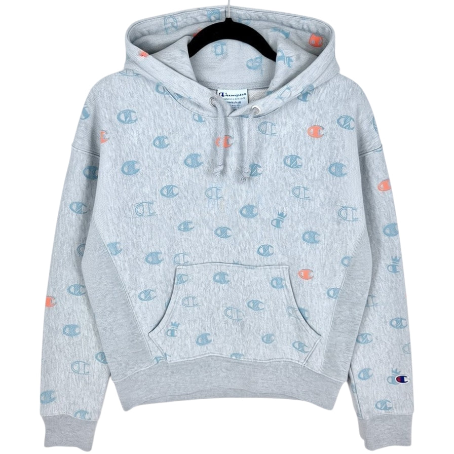 Champion Reverse Weave Womens Light Grey Heavy Hoodie Size M