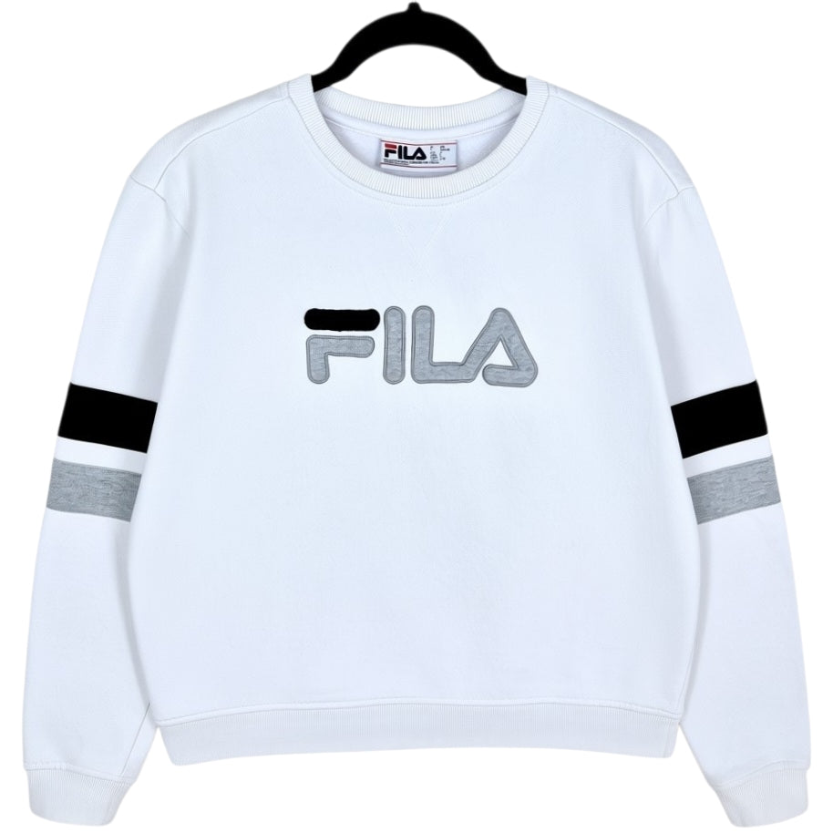 FILA White Embroidered Crewneck Sweater Size L