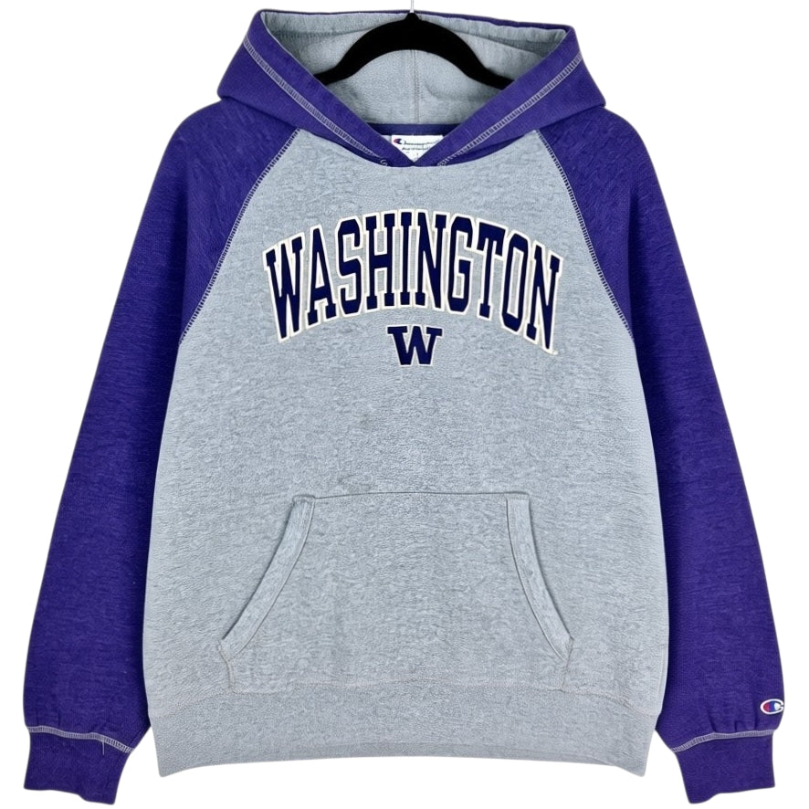 Champion Washington Huskies Grey & Purple Embroidered Hoodie Size L