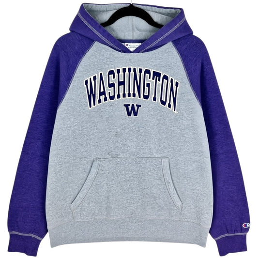 Champion Washington Huskies Grey & Purple Embroidered Hoodie Size L