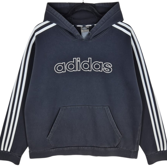 Adidas Black Chest Script Hoodie Size L