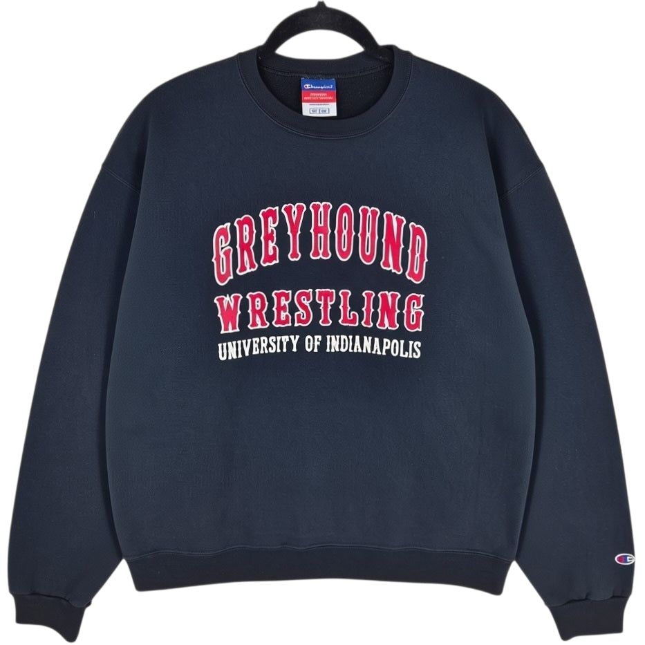 Champion Indianapolis Uni Greyhound Wrestling Black Crewneck Sweater Size M