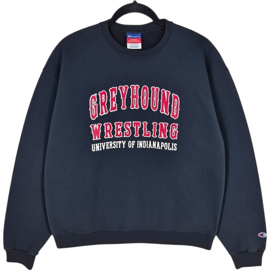 Champion Indianapolis Uni Greyhound Wrestling Black Crewneck Sweater Size M