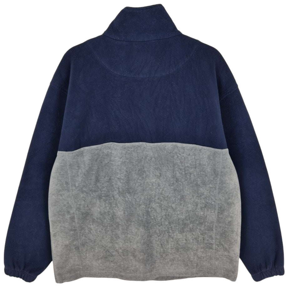 Champion Grey & Dark Blue Quarter Zip Fleece Jumper Size L
