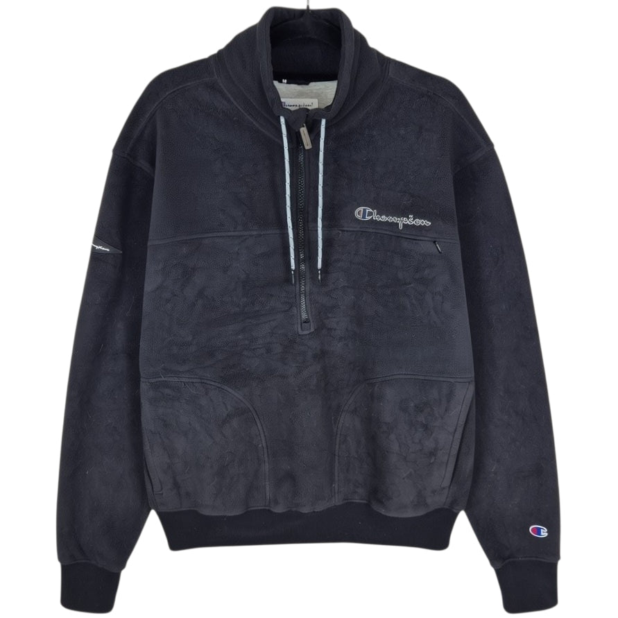 Champion Black Half Zip Fleece Jumper Size S