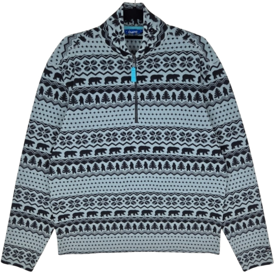 Chubbies Grey Quarter Zip Fleece Jumper Size M