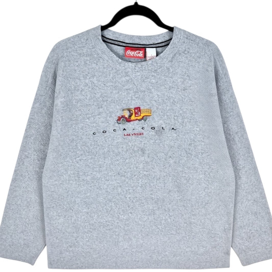 Vintage Coca Cola Las Vegas Grey Crewneck Fleece Jumper Size L