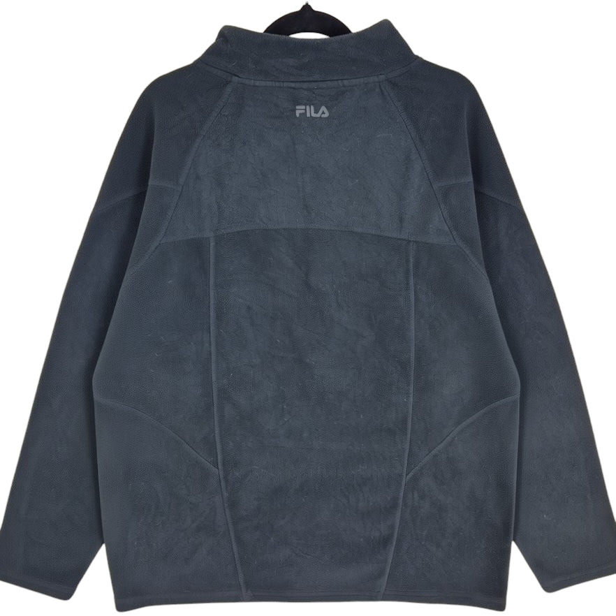 FILA Black Quarter Zip Fleece Jumper Size XL