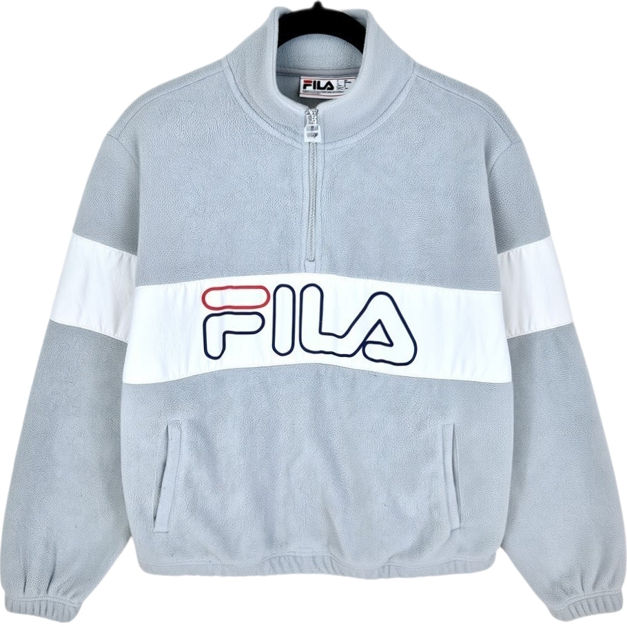 FILA Grey Quarter Zip Fleece Jumper Size S
