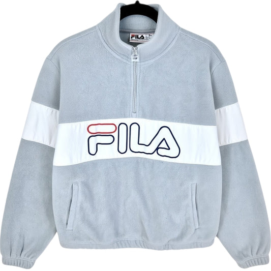 FILA Grey Quarter Zip Fleece Jumper Size S