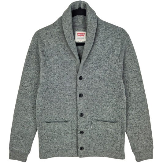 Levis Grey Fleece Button Jumper Size M