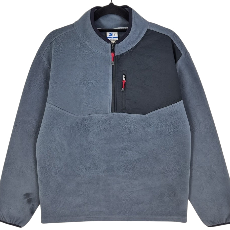 Starter Grey Quarter Zip Fleece Jumper Size M