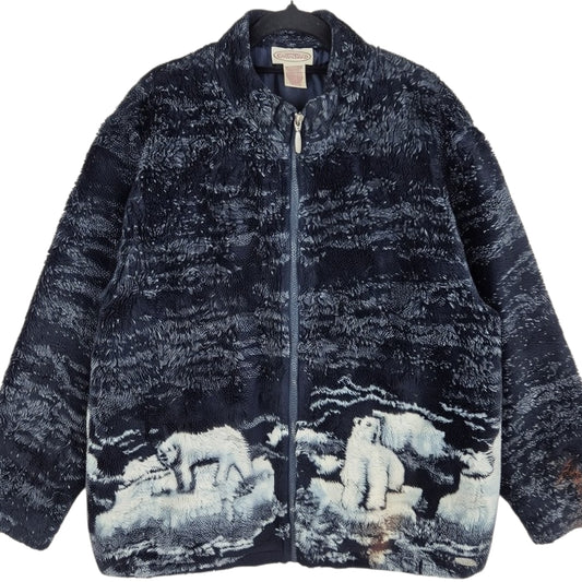 Northern Reflections Black Quilted Fleece Zip Jumper Size XL