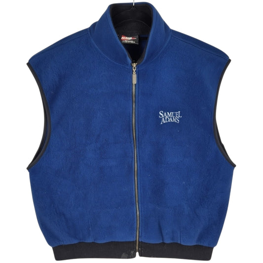 Vintage Samuel Adams Beer 80's Dark Blue Fleece Vest Size L