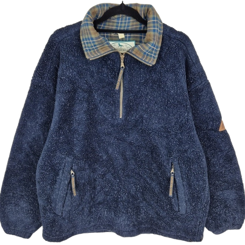 Mountain Horse Dark Blue Quarter Zip Fleece Jumper Size L