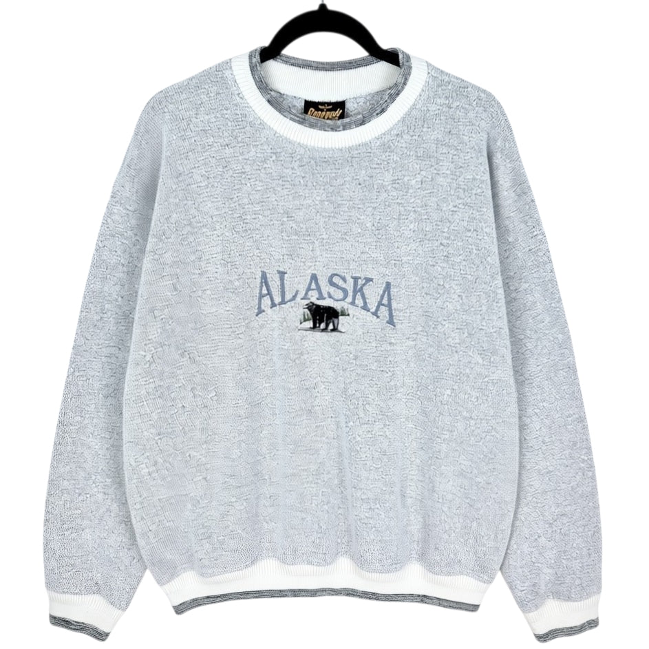 Vintage Renegade Club 80's Light Grey Alaska Fleece Jumper Size L