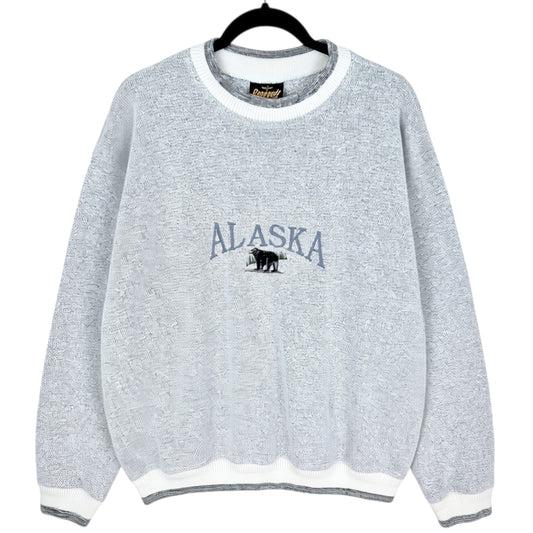 Vintage Renegade Club 80's Light Grey Alaska Fleece Jumper Size L