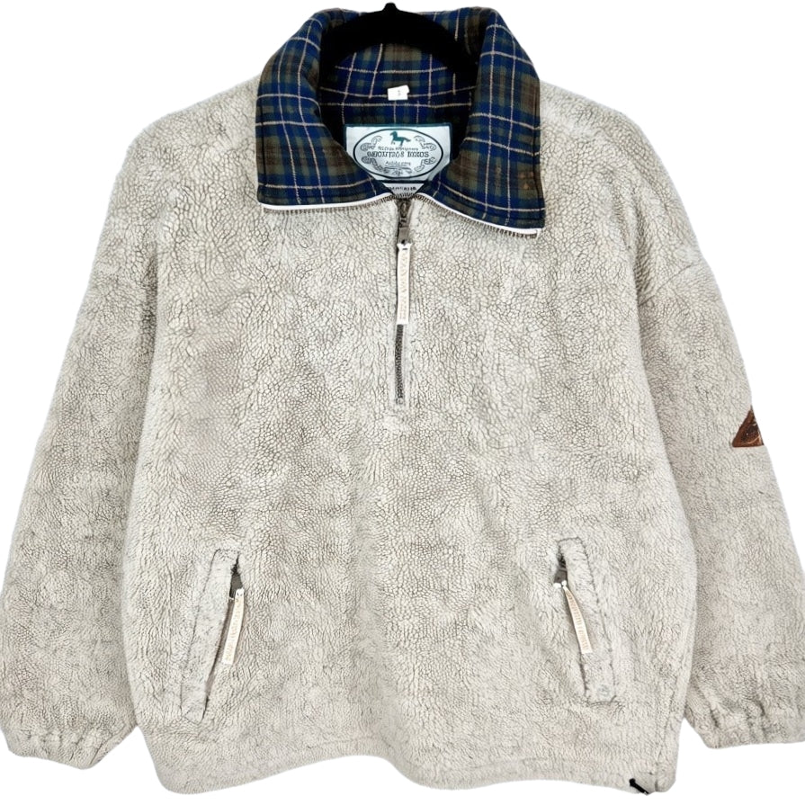 Mountain Horse Cream Brown Quarter Zip Fleece Jumper Size L