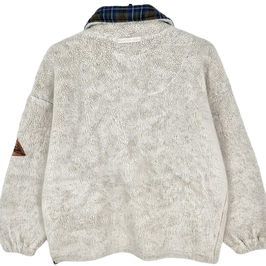 Mountain Horse Cream Brown Quarter Zip Fleece Jumper Size L