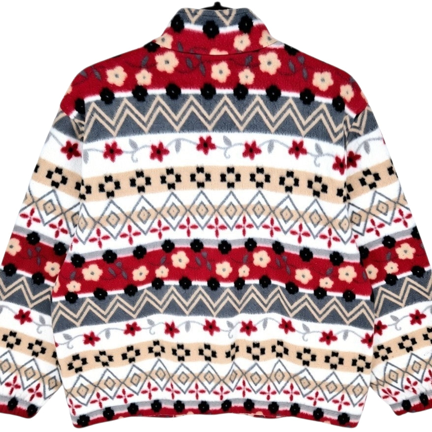 Alfred Dunner Colourful Fleece Zip Jumper Size M