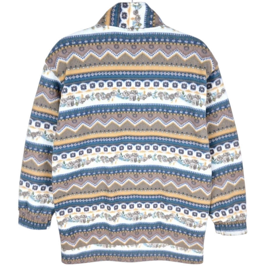 Vintage Haband 90's Colourful Fleece Zip Jumper Size M