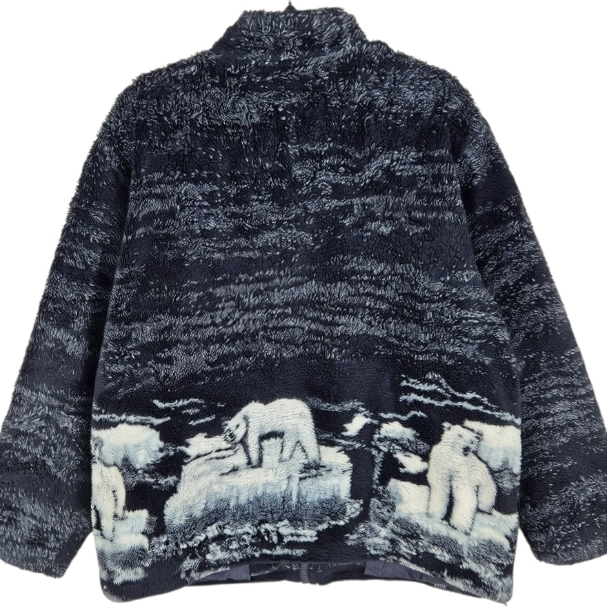 Northern Reflections Black Quilted Fleece Zip Jumper Size XL