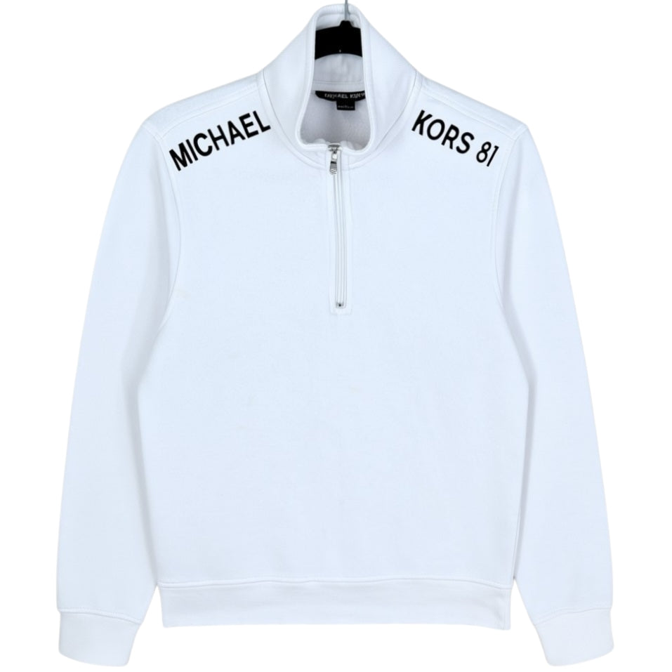 Michael Kors White Quarter Zip Sweater Size M