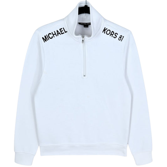 Michael Kors White Quarter Zip Sweater Size M