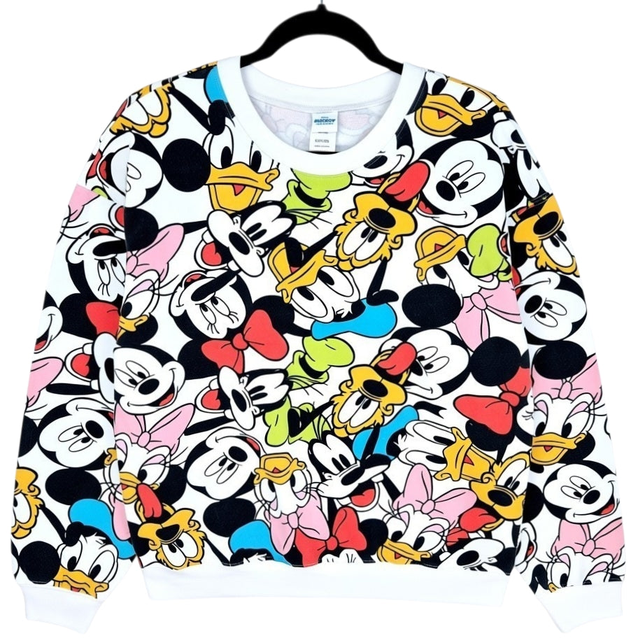 Disney Mickey & Friends White Crewneck Sweater Size L